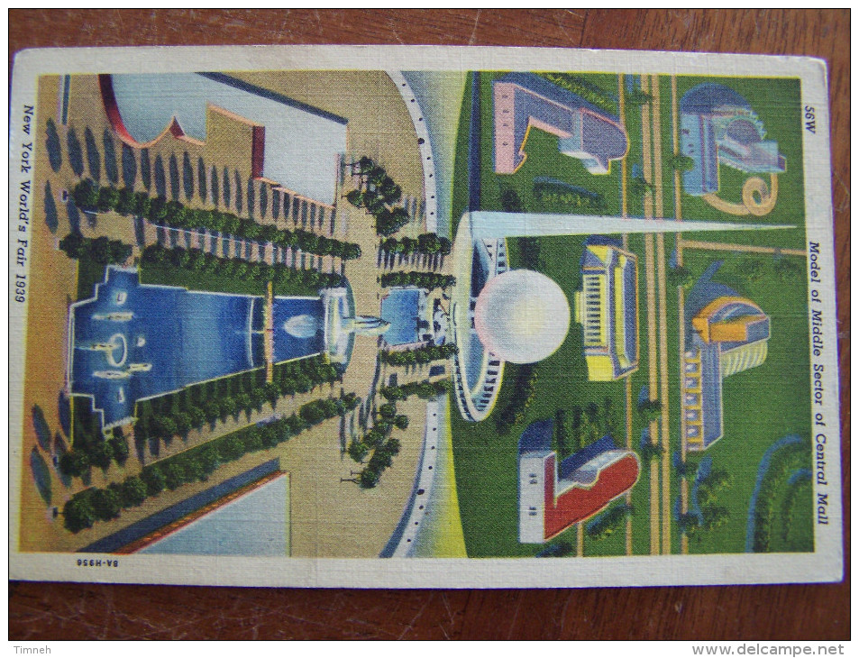 CPA. 56W NEW YORK WORLD ' S FAIR 1939 MODEL OF MIDDLE SECTOR OF CENTRAL MALL Cooper Broadway - Expositions