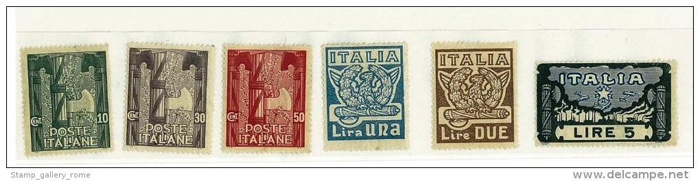 ITALIA REGNO - SERIE MARCIA SU ROMA - S. 141/146 - SERIE COMPLETA - QUALITA' LINGUELLATA HINGED - SPECIALE OFFERTA - Colis-postaux