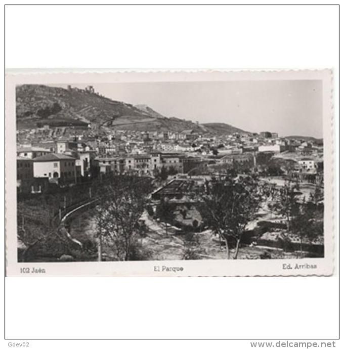 JNTP7760-LFT5059.Tarjeta Postal De JAEN.Casas,arboles,Calles Y Plazas.EL  PARQUE DE JAEN..Jaen. - Jaén