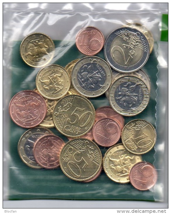 Starter-Paket New 2014/2015 Litauen Stg.40€ Einführung EURO 23xMünzen Vilnius With Sets 1C-2€ Coin Of Republik Lithuiana - Lituanie