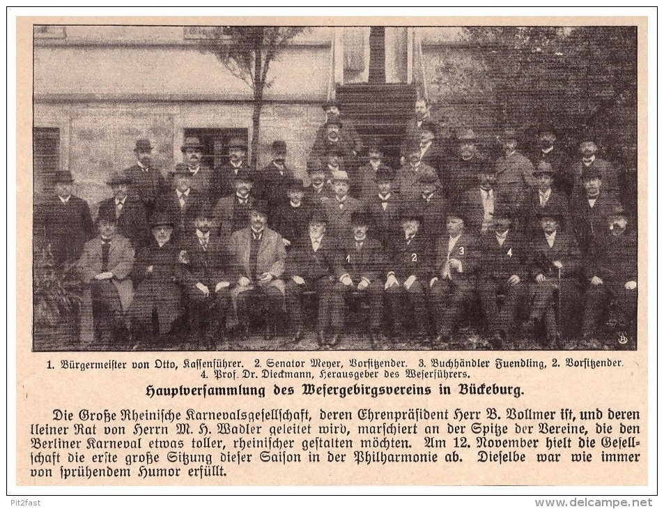 Original Zeitungsausschnitt - 1911 - Wesergebirgsverein In Bückeburg !!! - Bueckeburg