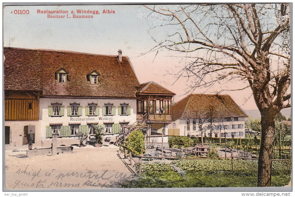 AK ZH LANGNAU A.A. ~1914 Restaurant Z. Windegg Foto Photoglob - Langnau Am Albis 