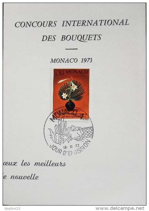 MONACO - CARNET 2 FEUILLETS - Concours De Bouquets. JOUR D'EMISSION  13-11-1972 - Parfait état - Booklets