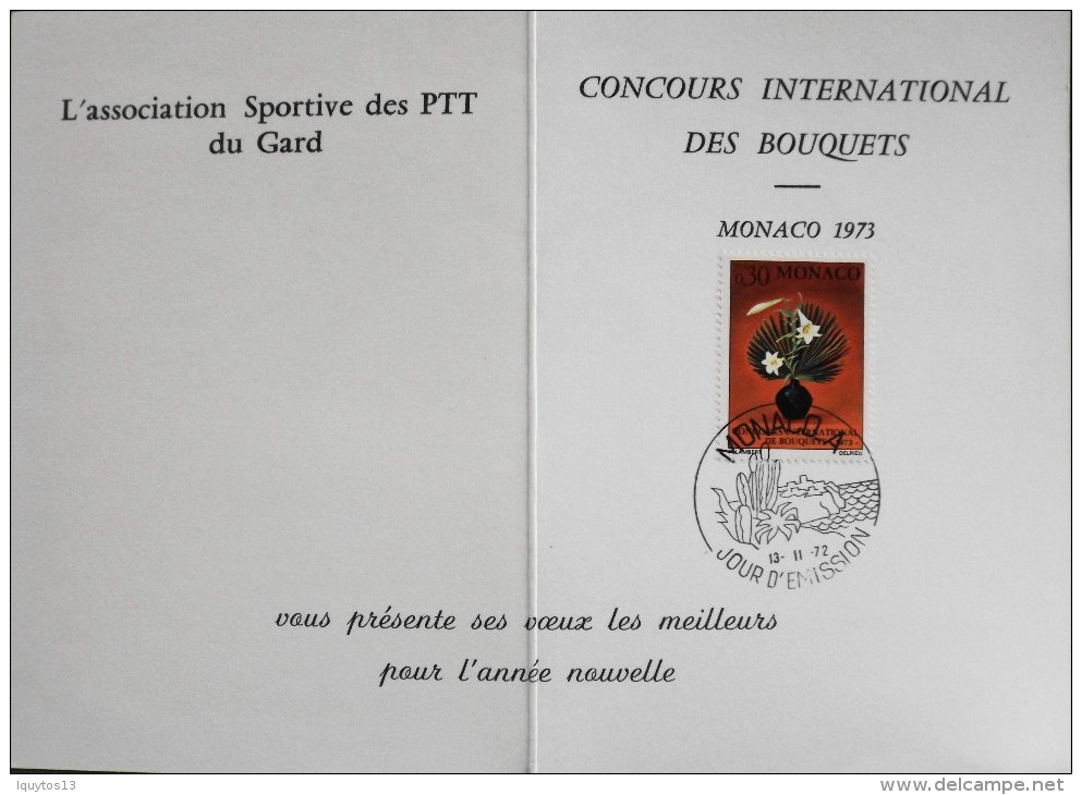MONACO - CARNET 2 FEUILLETS - Concours De Bouquets. JOUR D'EMISSION  13-11-1972 - Parfait état - Markenheftchen