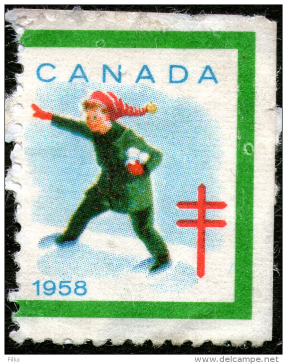 Canada,1958,anti TBC Label,error Shown On Scan,as Scan - Gebruikt