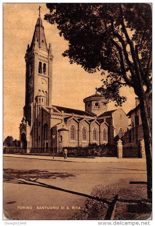 02992  "TORINO - SANTUARIO DI SANTA RITA". ANIMATA. CARTOLINA ORIGINALE. NON SPEDITA. - Churches