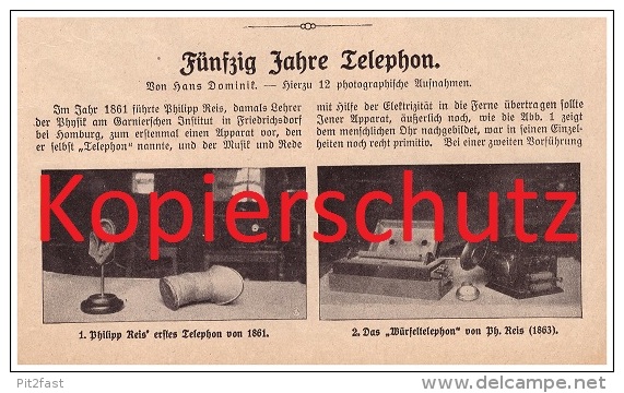 Original Zeitungsbericht - 1911 - 50 Jahre Telephon , Philipp Reis , Telephonamt Berlin , München , Telefon !!! - Telephony