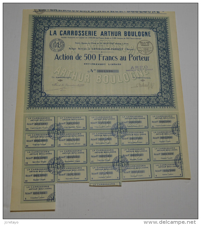 Carosserie Arthur Boulogne à Levallois Perret - Automobile