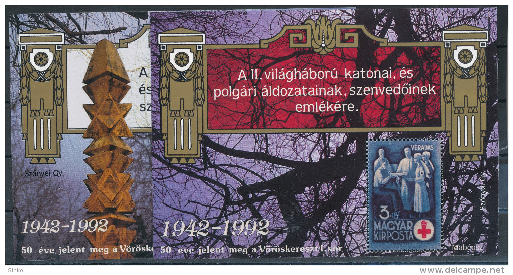 1992. Red Cross I., II. - Commemorative Sheet Pair  :) - Herdenkingsblaadjes