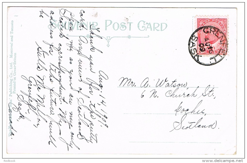 RB 1012 - 1909 Canada Postcard - Highland Creek Near Toronto - Very Good Postmark Grenfell Saskatchewan - Toronto