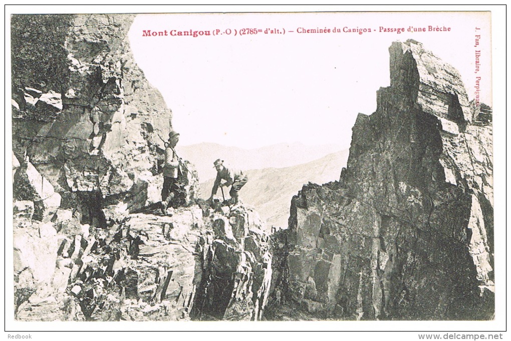 RB 1014 - Early Climbing Mountaineering Postcard - Mont Canigou France - Escalada