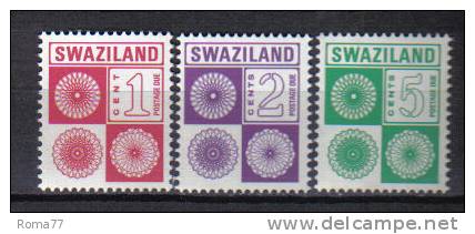 SS2959 - SWAZILAND , Segnatasse Serie N. 14/16  *** - Swaziland (1968-...)