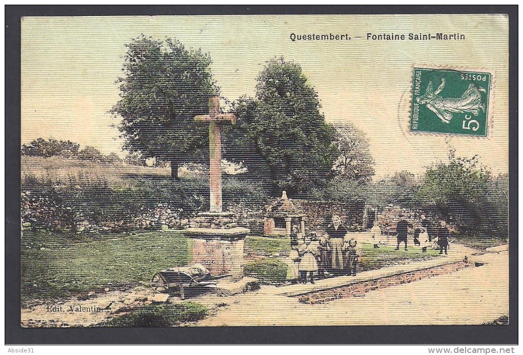 QUESTEMBERT - Fontaine Saint Martin ( Belle Carte Toilée Et Colorisée ) - Questembert