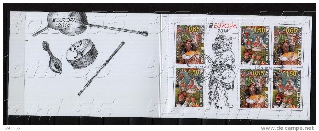 2014 Europa- Folk Musical Instruments BOOKLET -used/oblitere (O)  Bulgaria / Bulgarie - Used Stamps