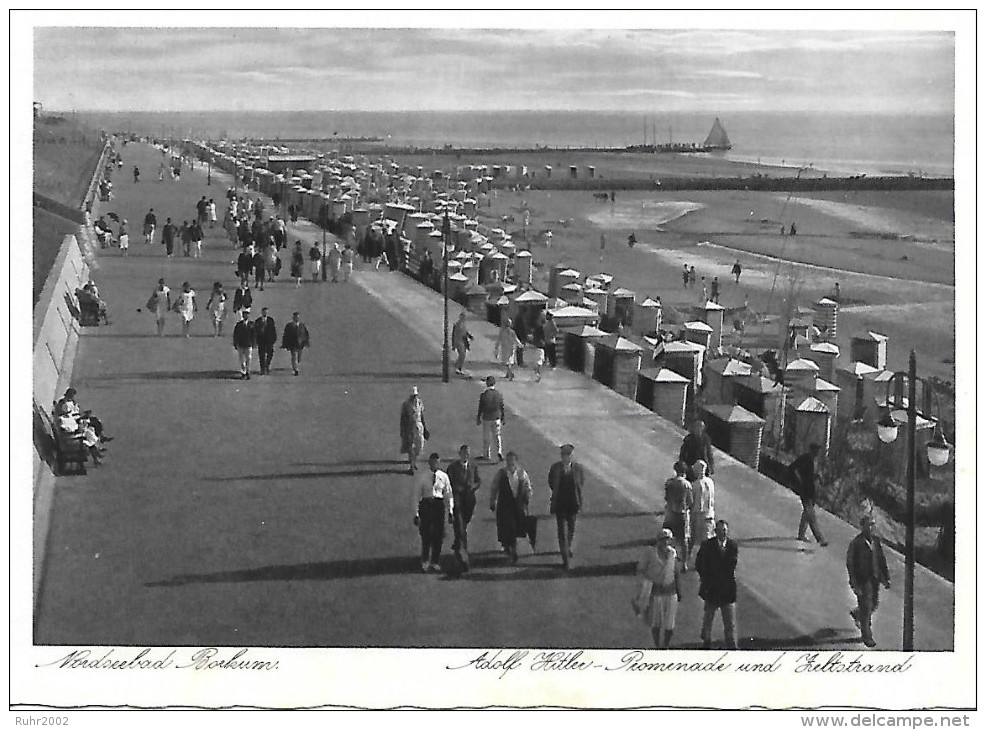 Uralte AK Borkum - Promenade Und Zeltstrand TOP!! (1934) - Borkum