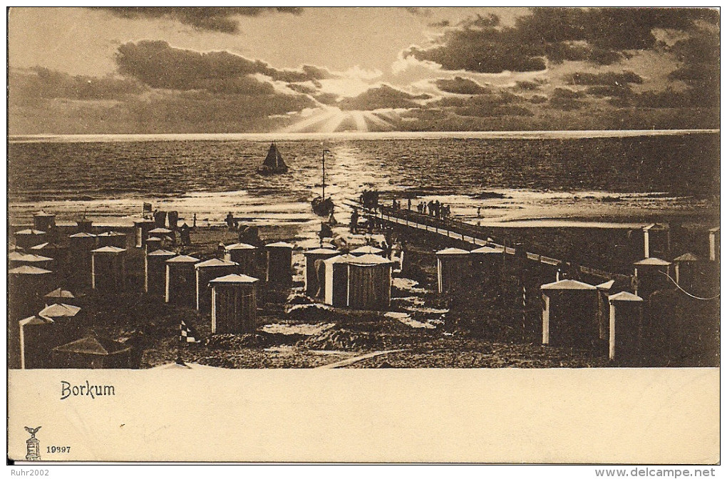 Uralte AK Borkum - Abendstimmung An Der Segelbuhne (vor 1910) - Borkum