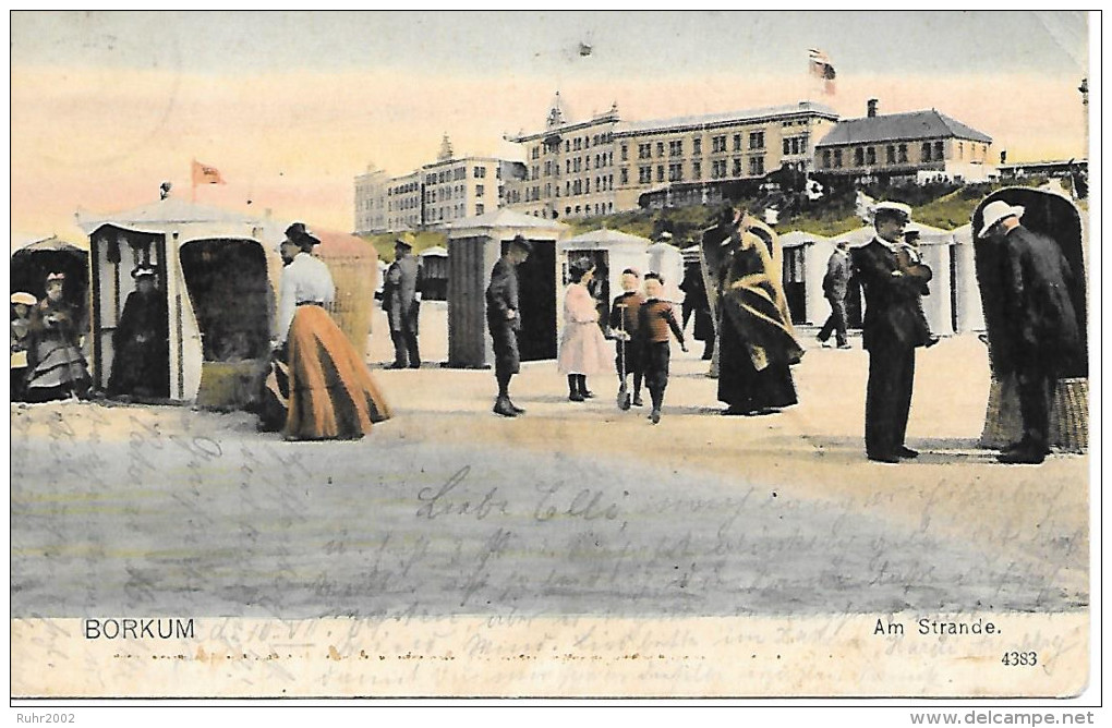 Uralte AK Borkum - Am Strande (1909) - Borkum