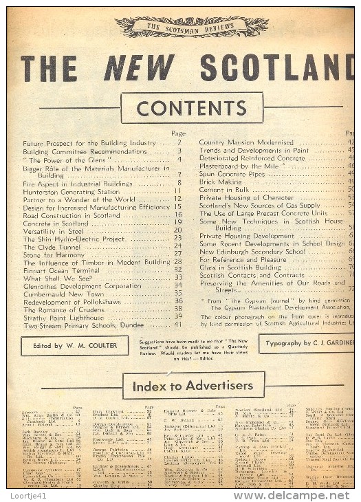 Magazine Revue - The New Scotland - Building And Inginering Development 1958 - Engineering