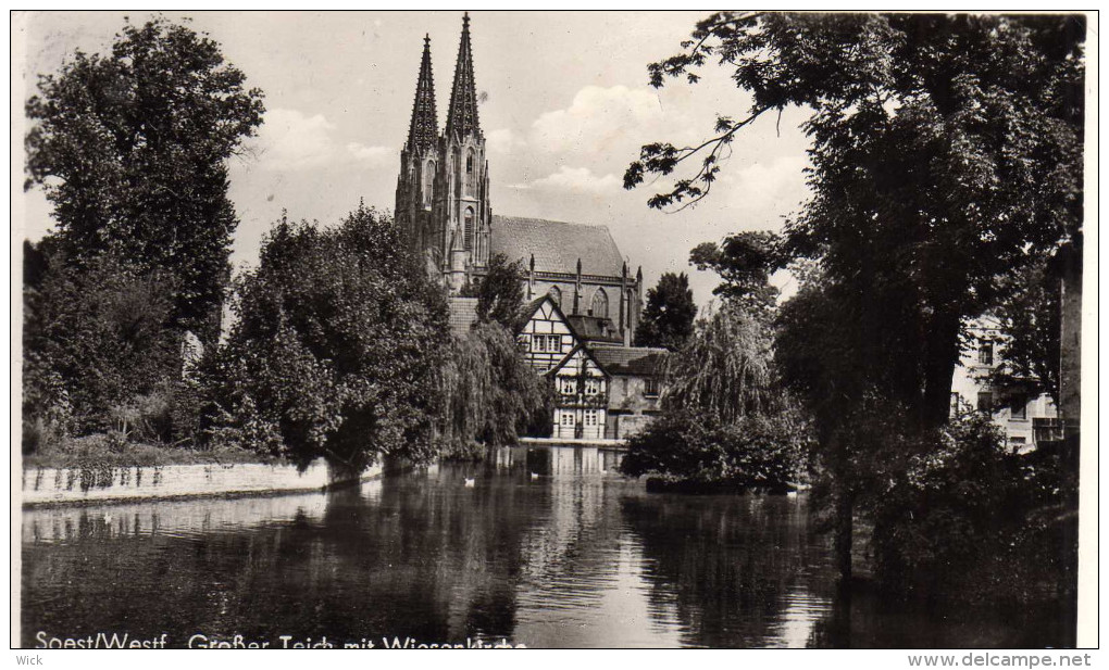 AK Soest /Westf. -Großer Teich Mit Wiesenkirche -Soest Bei Warstein, Selten !!! - Soest