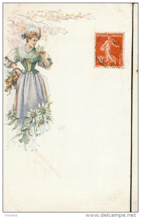 - Femme Dessinée Avec Un Bouquet - Women