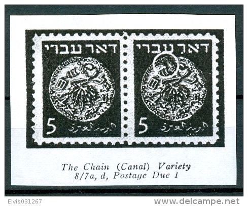 Israel - 1948, Michel/Philex No. : 2, The Chain ERROR, Perf: 11/11 - DOAR IVRI - 1st Coins - MH - *** - No Tab - Imperforates, Proofs & Errors