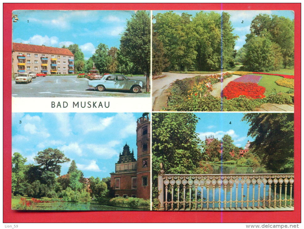 160425 / BAD MUSKAU -  CAR , PLATZ FRIEDENS , PARK , MOORBAD , SCHLOSSRUINE - USED Germany Deutschland Allemagne - Bad Muskau