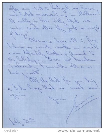 HANDWRITTEN LETTER TSAR SIMEON II OF BULGARIA MADRID TOUR OF SPAIN/PORTUGAL 1963 - Documenti Storici