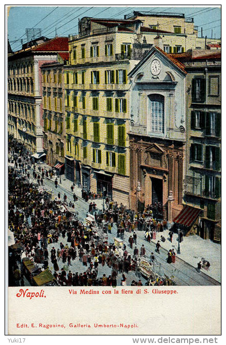 ITALIE NAPOLI VIA MEDINA CON LA FIERA DI S GIUSEPPE - Napoli