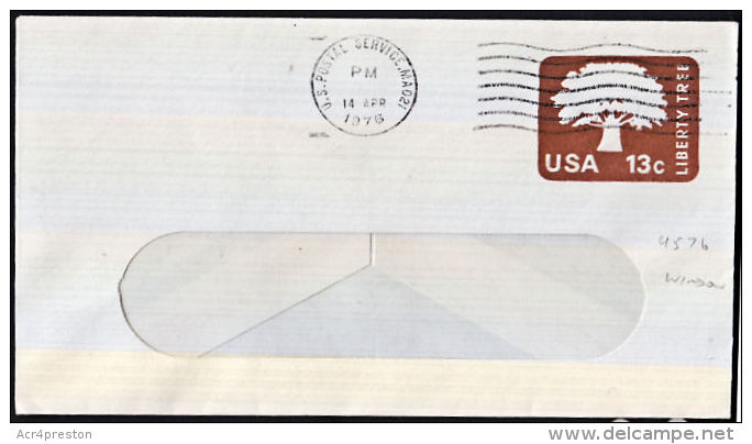 A5385 USA 1976, 13c Liberty Tree Pre-paid Cover, Used - 1961-80