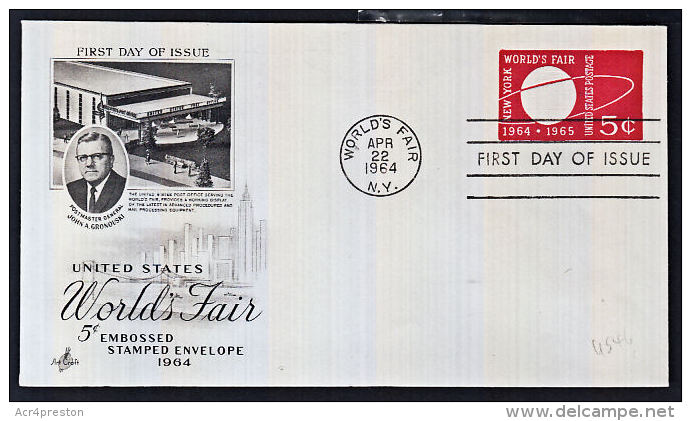 B0475 USA 1964, World's Fair Pre-paid 5c  Cover FDC - 1961-80