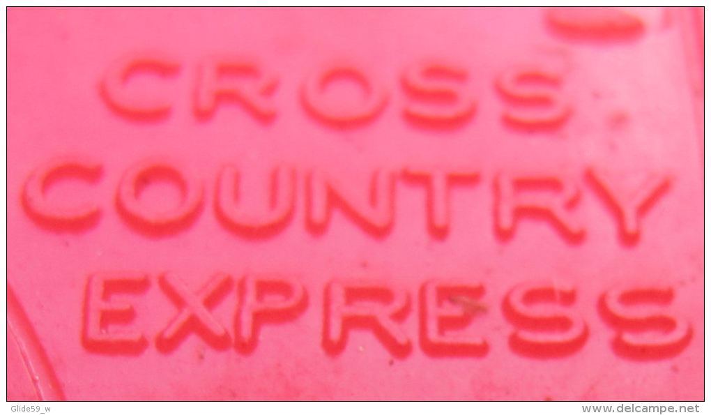 Semi Remorque Avec Benne Arrondie - Cross Country Express - BANNER U.S.A. (plastique Rouge &amp; Jaune - Années 50-60) - Vrachtwagens, Bus En Werken