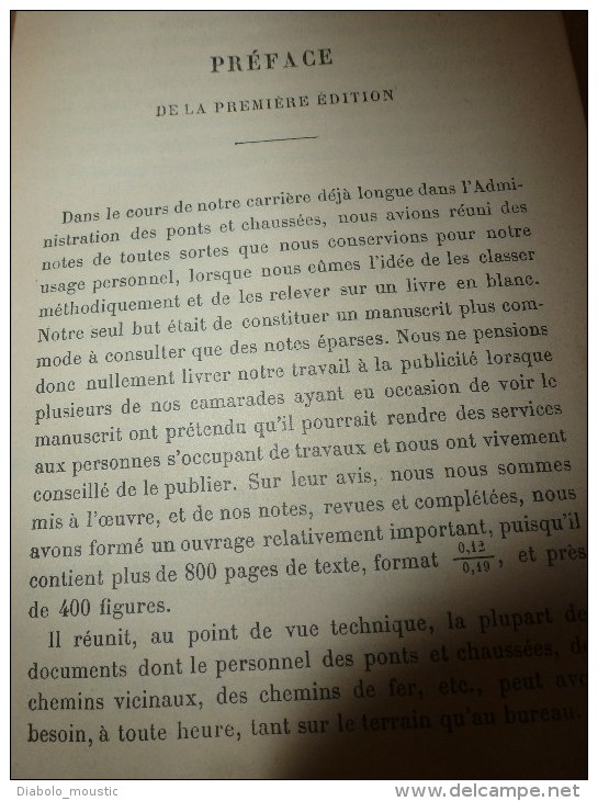 1903 Aide-Mémoire des Conducteurs des Ponts et Chaussées ,  Agents Voyers , etc   par J. Eug. Petit., Editeur Beranger