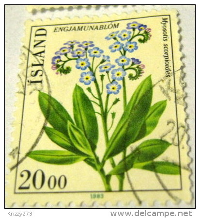 Iceland 1983 Myosotis Scorpioides Flowers 20.00kr - Used - Oblitérés