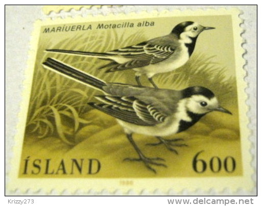 Iceland 1986 Motacilla Alba Birds 6.00kr - Mint Hinged - Oblitérés