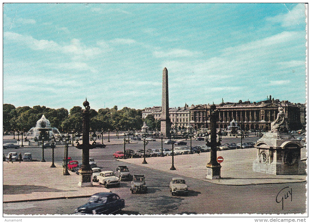 Francia--Paris--1966--La Place De La Concorde--Au Centre L'Obelisque De Loudsor--Cachet--Paris-R.D'Alleray - Plazas