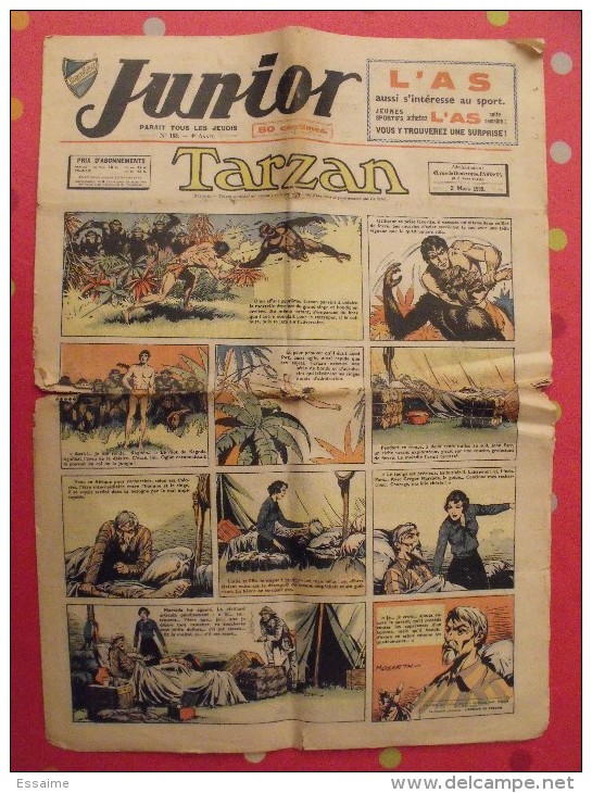 Junior. 1939 (n° 153). 8 Pages. Tarzan, Cavalier Rouge, Charlie Chan. A Redécouvrir - Andere Tijdschriften