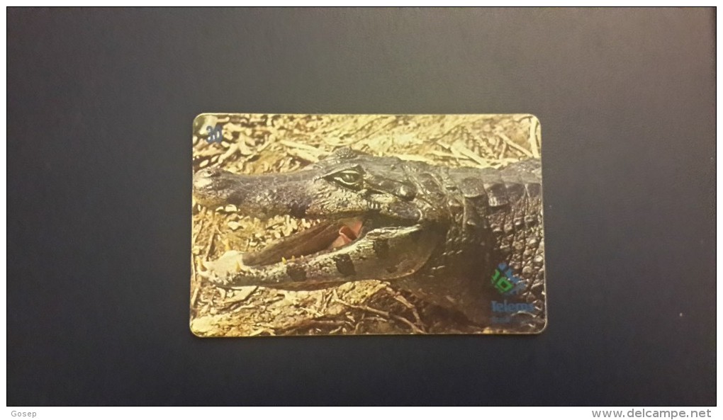 Brasil-jacare-(telems)-used Card - Crocodiles And Alligators