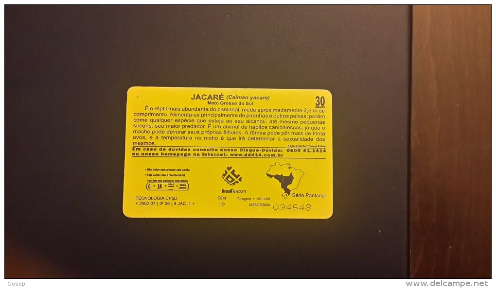 Brasil-jacare-(telems)-used Card - Krokodile Und Alligatoren