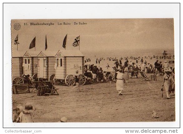 Belgium  Blankenberghe  Le Bains  Uk Flag Carte Postale Vintage Original Postcard Cpa Ak (W4_545) - Blankenberge