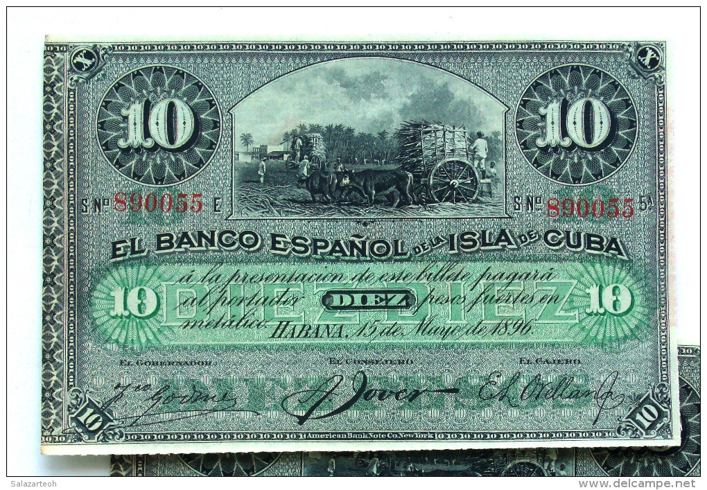 10 Pesos Fuertes, 15 De Mayo, 1896, Del "Banco Español De La Isla De Cuba" Era Colonial, AUNC. - Cuba