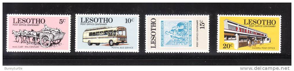 Lesotho 1972 Centenary Of Mail Service Transport Bus Cart Stamp Post Office MNH - Busses