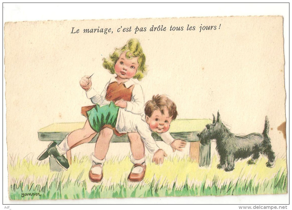 CARTE N° 3 ILLUSTRATEUR JANSER ENFANT  S DANS LE GOUT DE GERMAINE BOURET - Janser