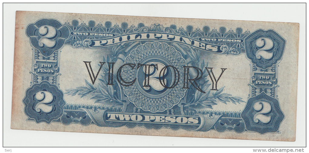 Philippines 2 Peso 1944 VF Victory Over Japan WW 2 - Series G Pick 95 - Philippines