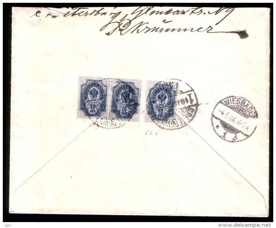 Russia 1904 R-cover Saint Petersburg, 30 Kop. - Briefe U. Dokumente