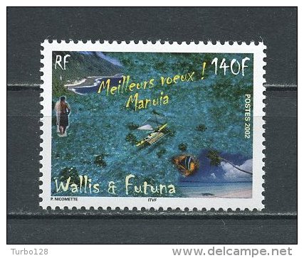 WALLIS FUTUNA 2002 N° 587 ** Neuf = MNH Superbe Cote 3,50 € Meilleurs Voeux Manuia Poissons Fishes Bateaux Boats - Neufs