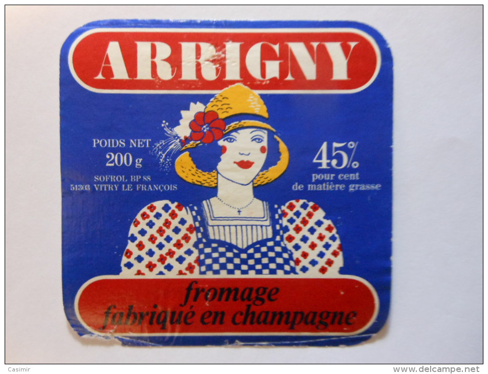 A-51221 - étiquette De Fromage - CARRE DE L´EST - ARRIGNY - VITRY LE FRANCOIS Marne 51 - Fromage