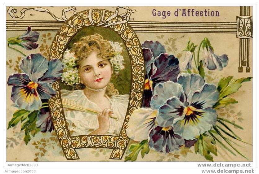 Y58 / BELLE CPA 1900 TOUTE GAUFFREE GAGE D´AFFECTION / BE Non Voyagee Voir Dos - Brodées