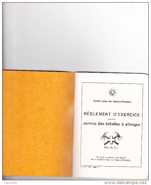 Règlement Exercice échelles à Allonges - Pompier Suisse 1955 - Pompieri
