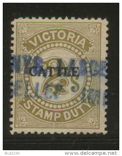 AUSTRALIA VICTORIA CATTLE  REVENUE 1927 2/- GREEN BF#07 - Revenue Stamps