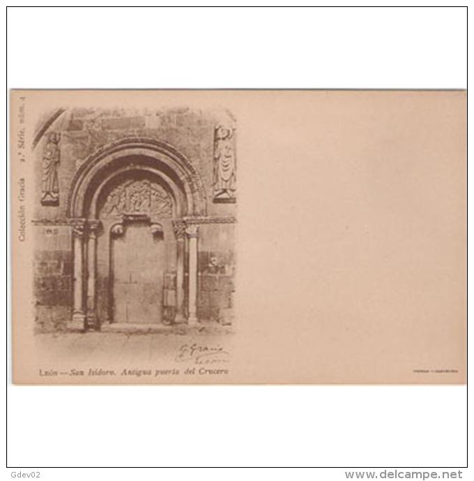 LNTP8008-LFT4254.Tarjeta Postal De LEON.IGLESIA.Antigua Puerta Del Crucera.BASILICA DE SAN ISIDORO.Leon - León